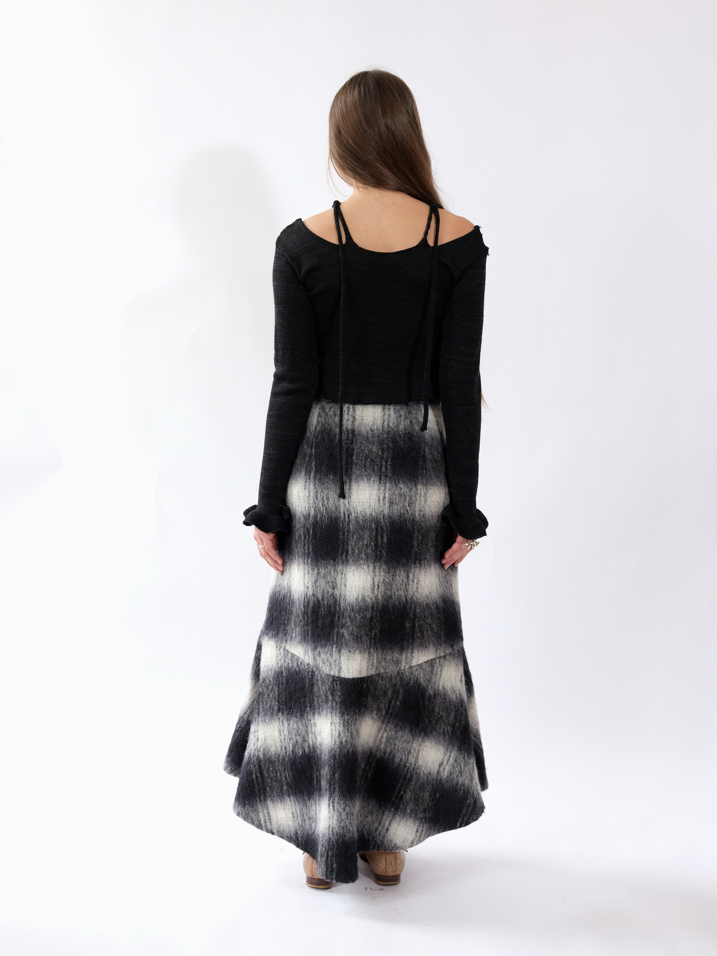 Furry Plaid Skirt