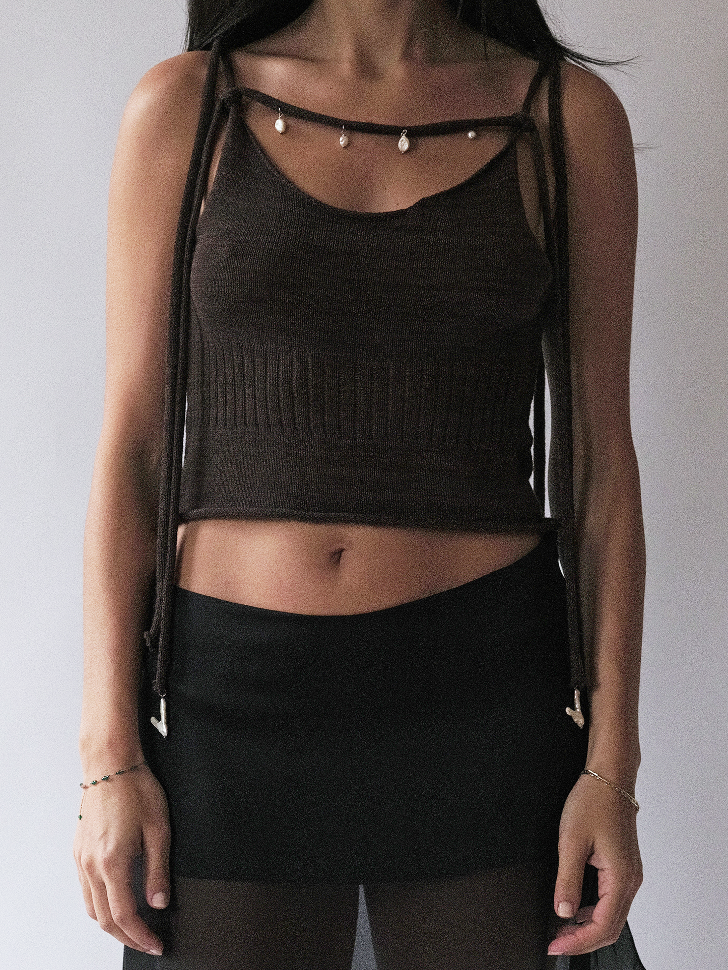 Hand Knitted Rope Top with Detachable Rope Necklace