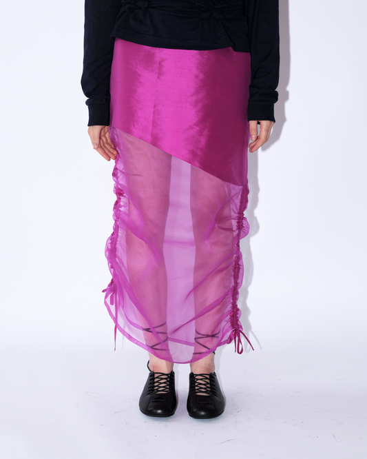 Pink silk skirt