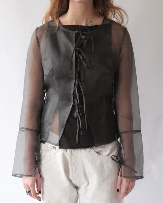 Lucid Silk Tie Blouse