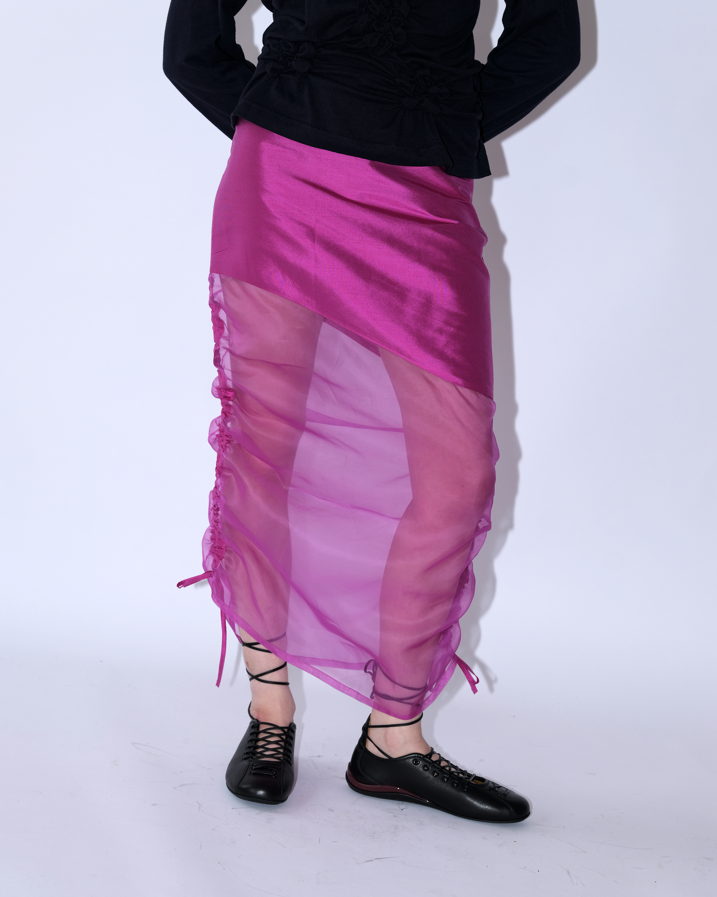 Pink silk skirt