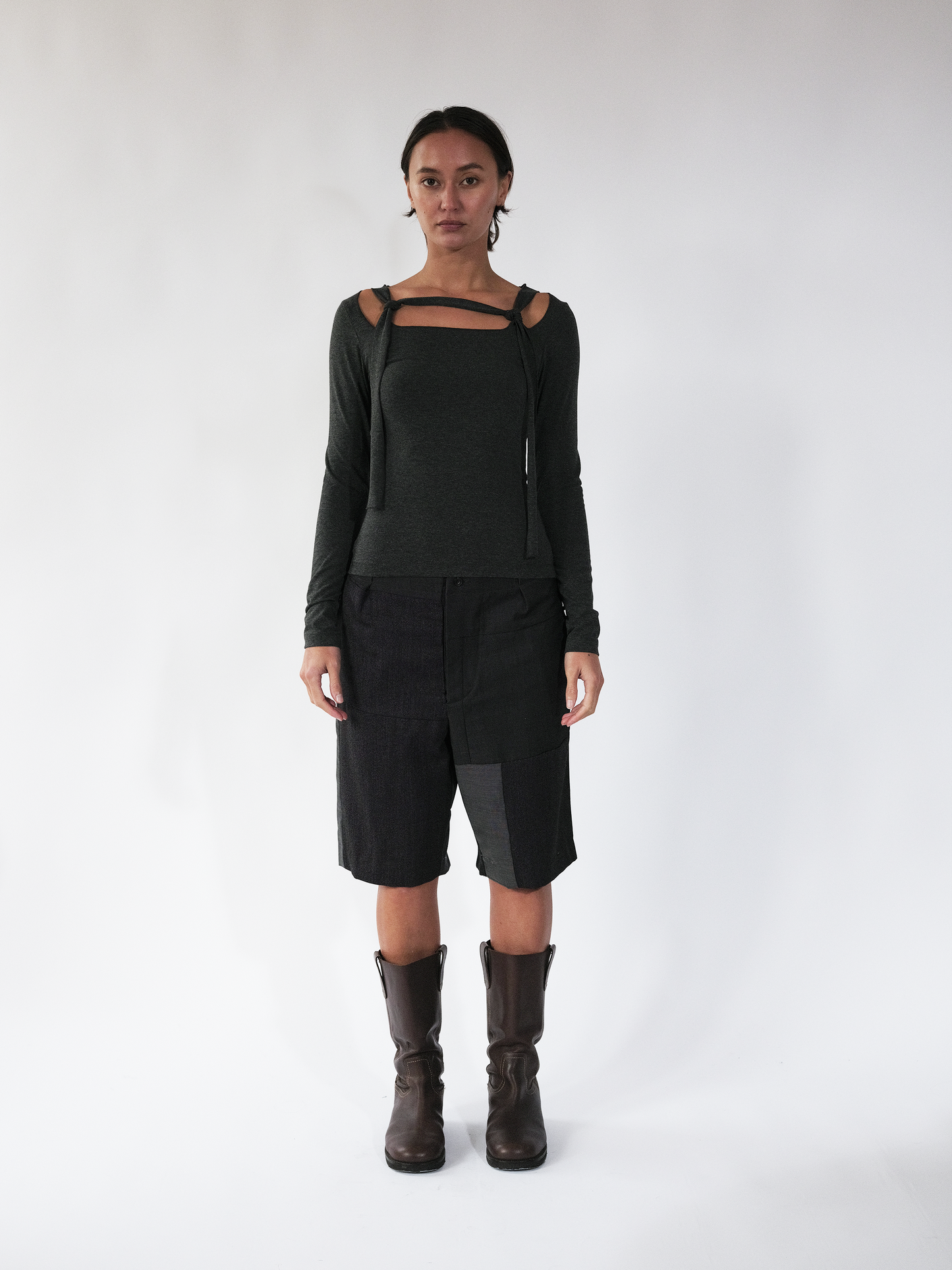 Linea rope top - charcoal