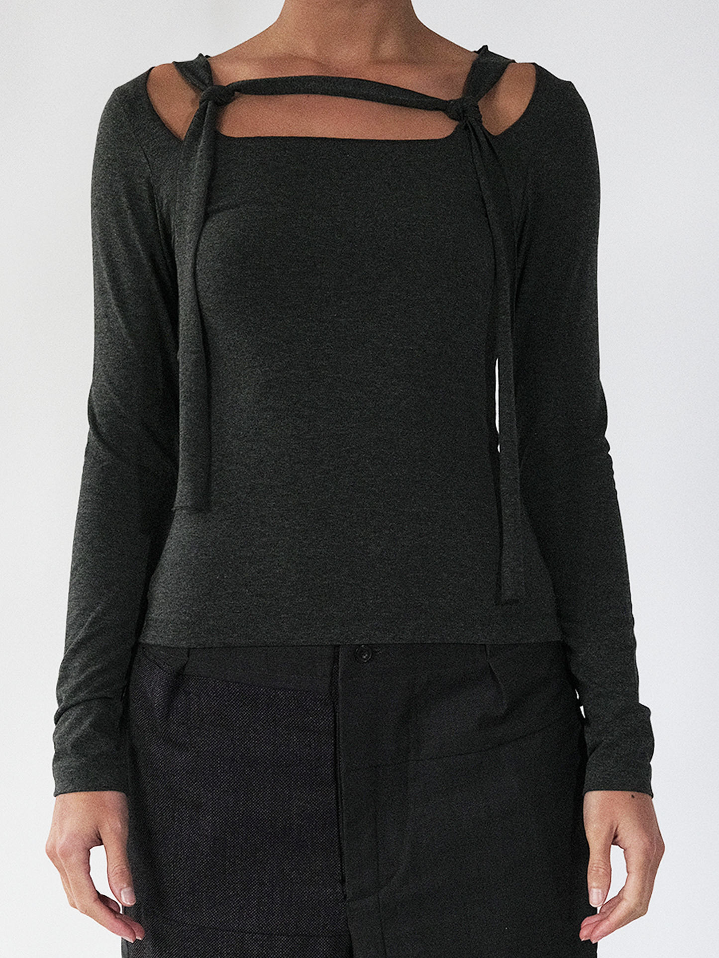 Linea rope top - charcoal