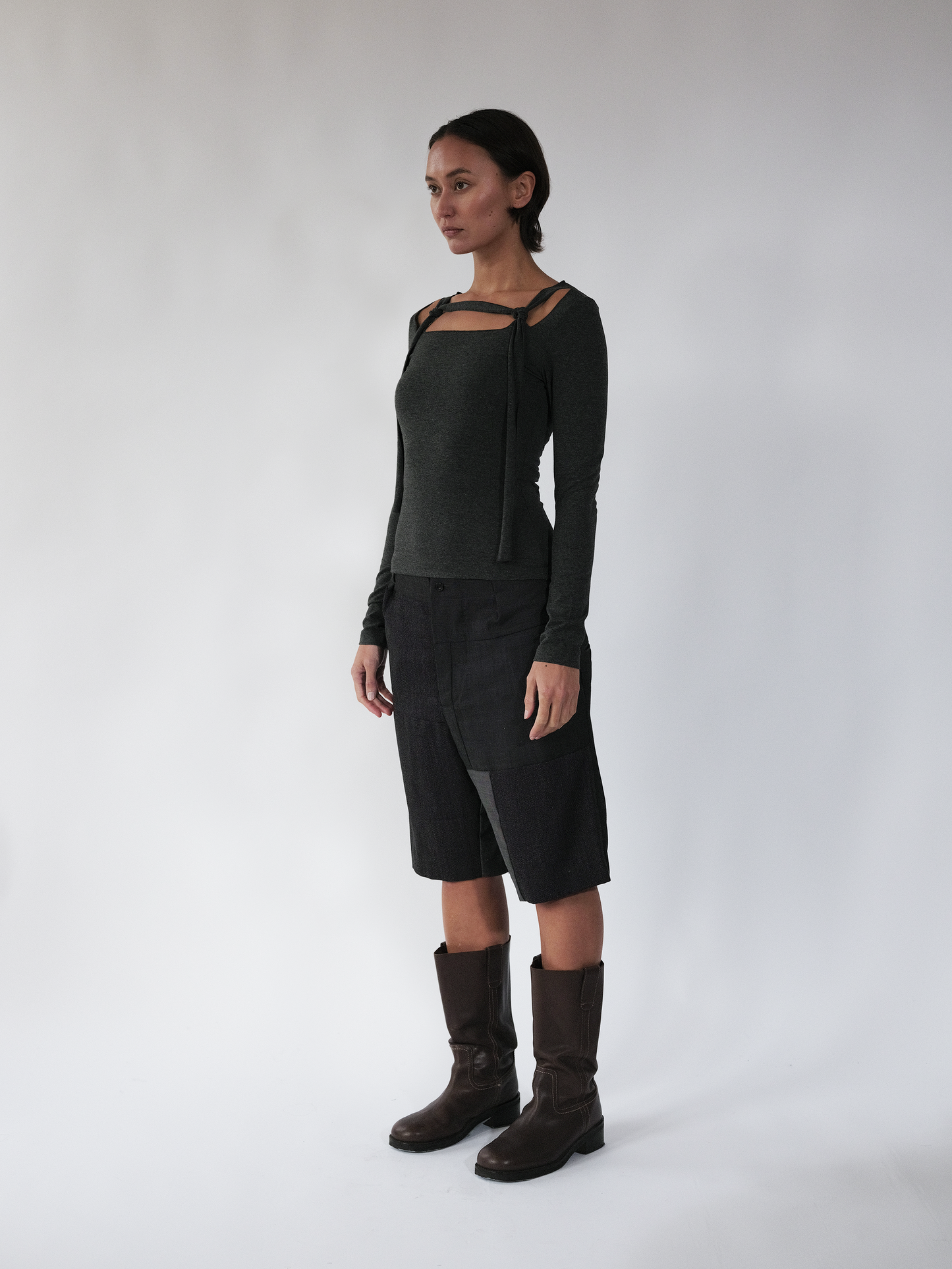 Linea rope top - charcoal