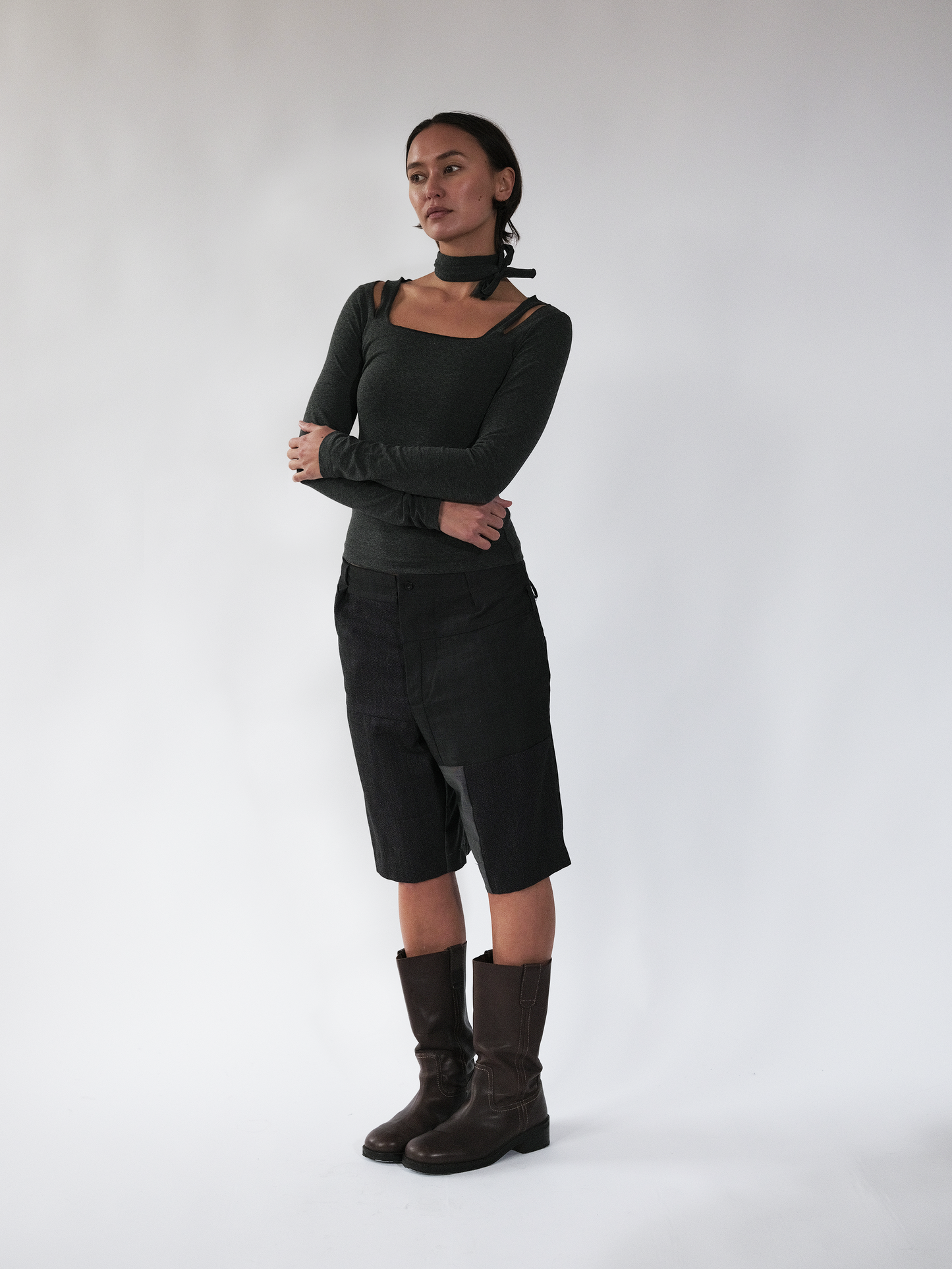 Linea rope top - charcoal