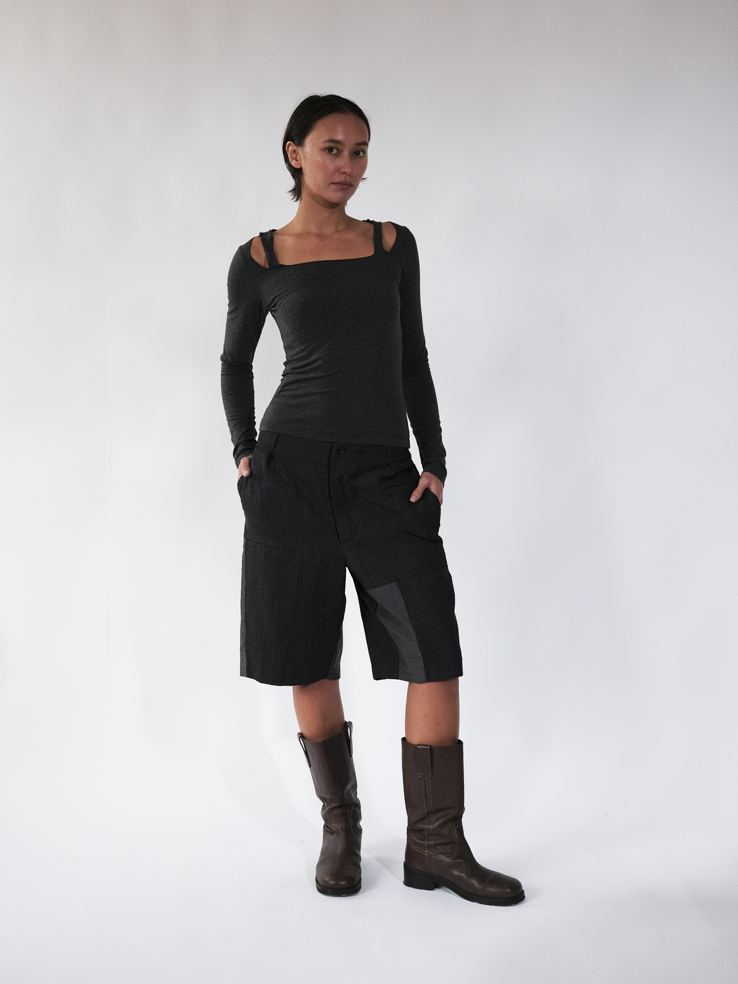 Linea rope top - charcoal