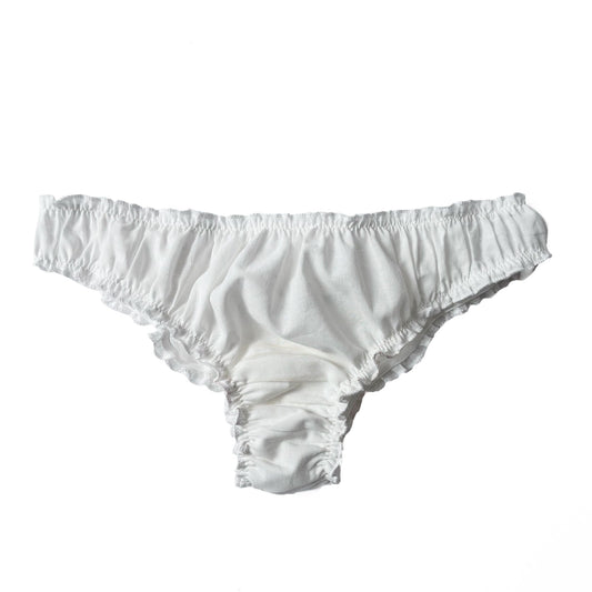 White Cotton Ruffle Knickers