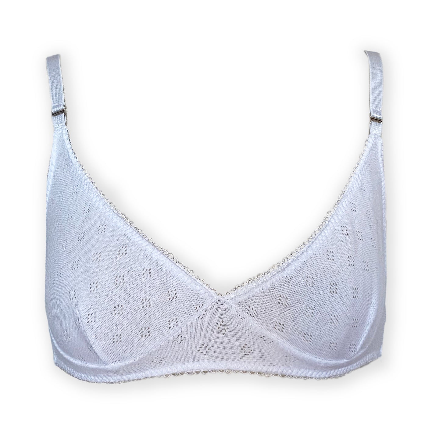 White Pointelle Bra