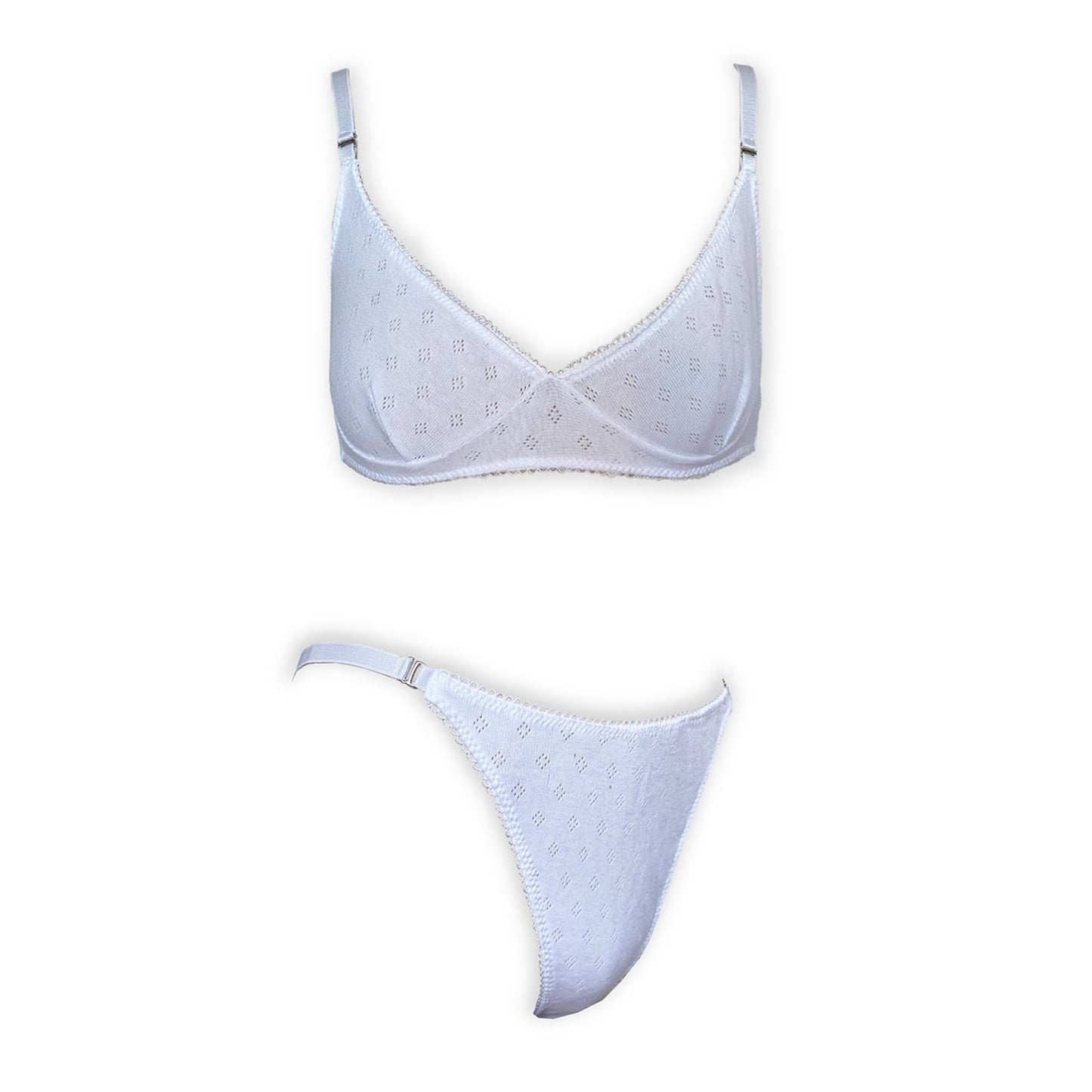 White Pointelle Bra